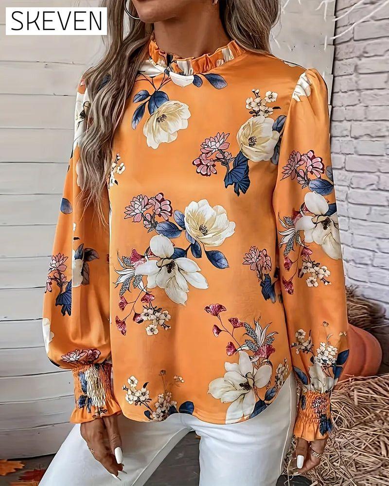 Bluse mit Ballonärmeln und Blumenmuster