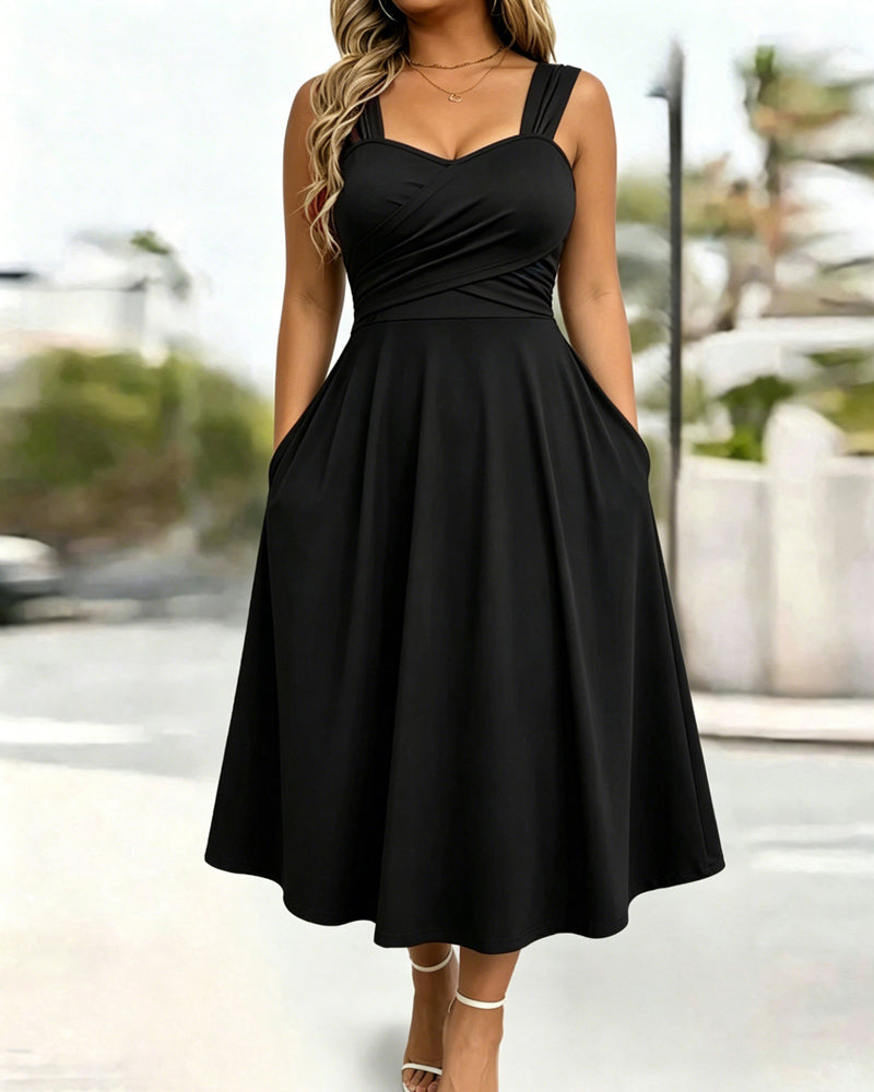 Ruched Bandeau High Waist Dress