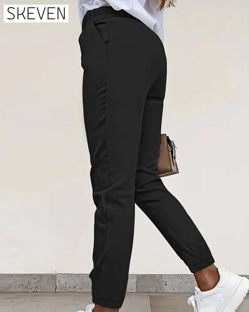 Slim-Fit Cropped Hose mit Taschen