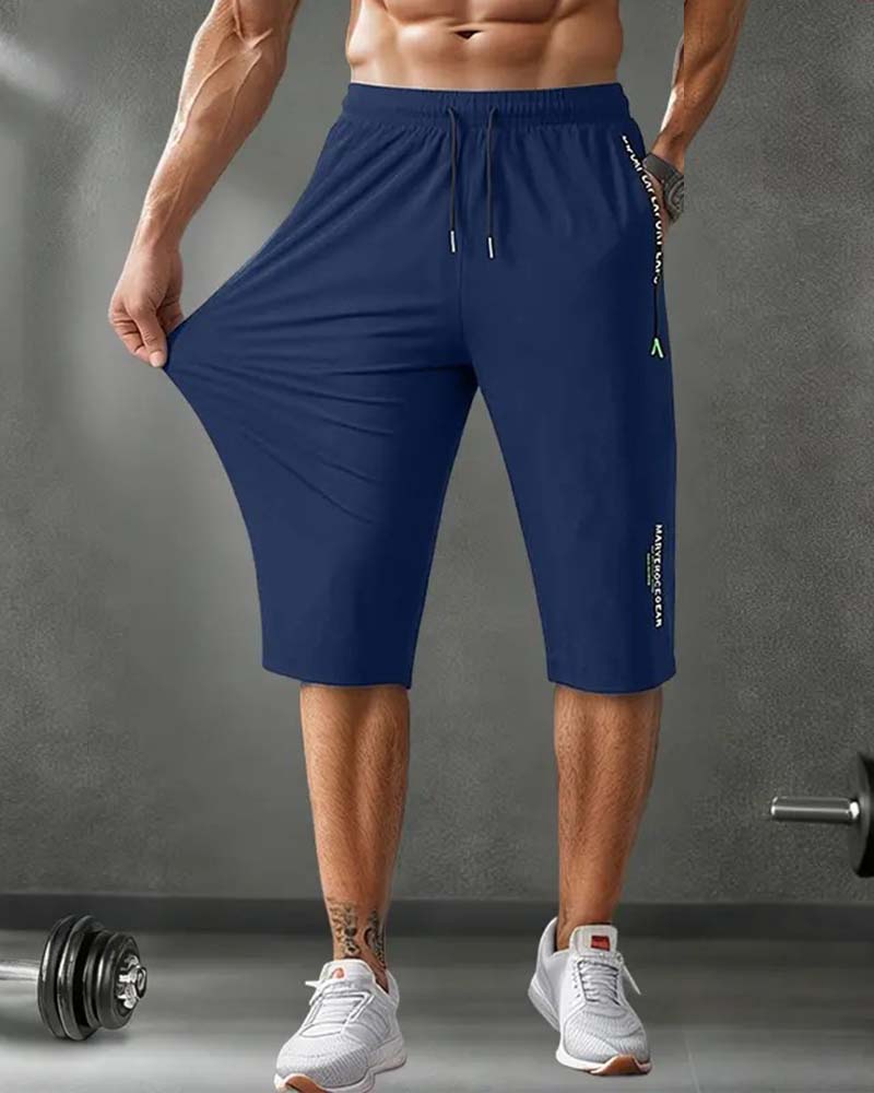 Elastic Waist Capri Quick-Dry Sports Pants