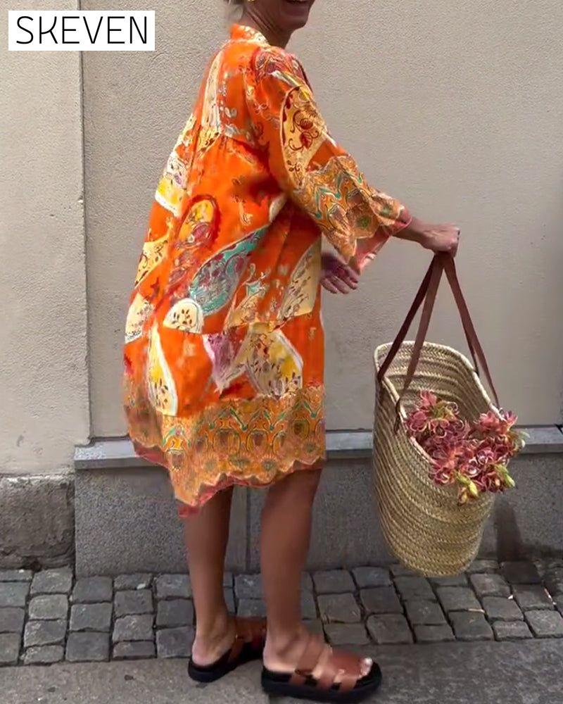 Kleid im Boho-Stil mit Print