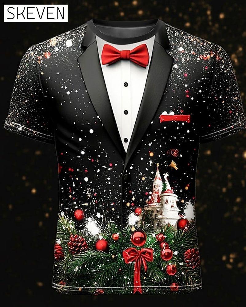 Men's Christmas Christmas Snowflake Pattern T-shirts 2024 f/w christmas spring summer t-shirts