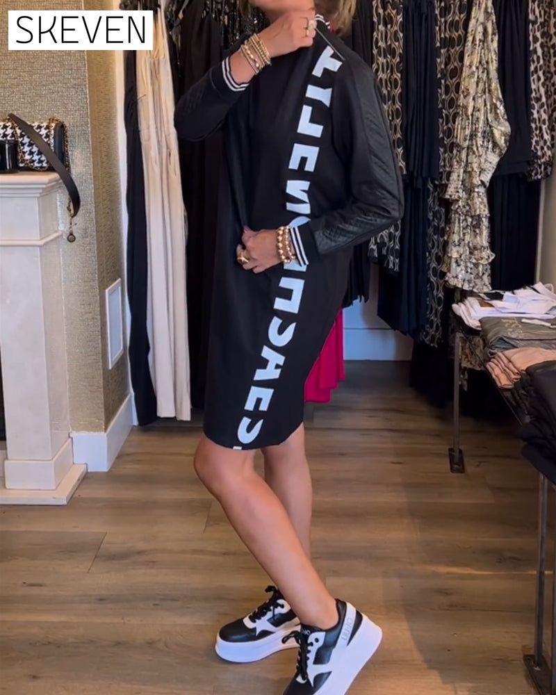 Letter print casual dress