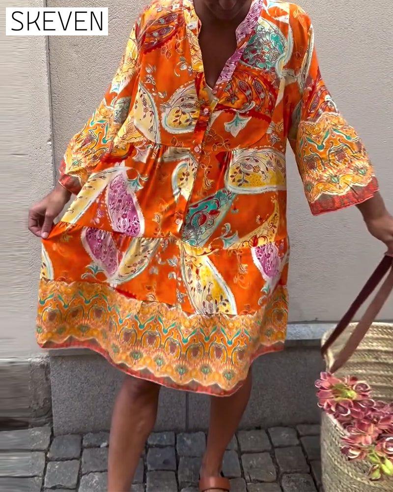 Kleid im Boho-Stil mit Print