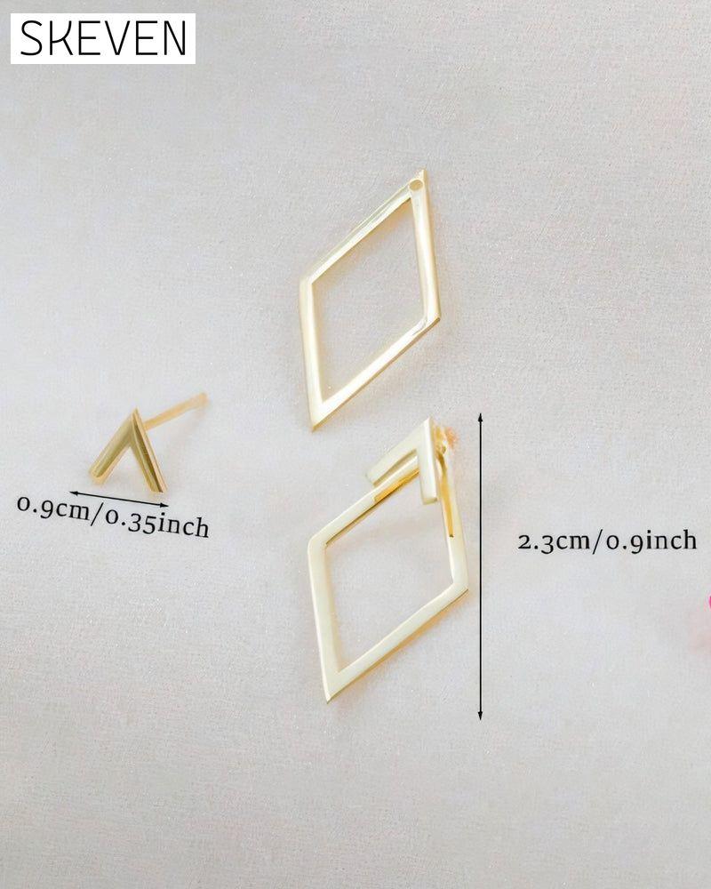 Simple diamond-shaped elegant earrings
