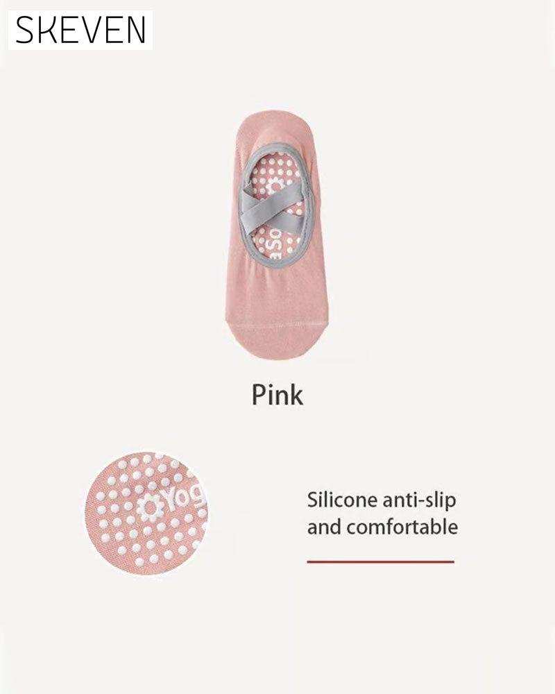 Women's No-Show Socks for Pilates & Workout - Non-Slip Silicone Grip, Breathable & Moisture-Wicking (Yoga/Dance/Indoor Activities)