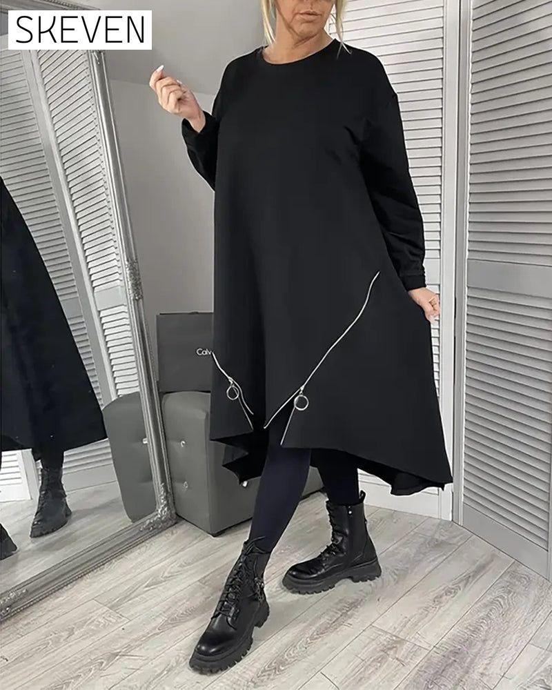 Loose Oversized Zipper Dress