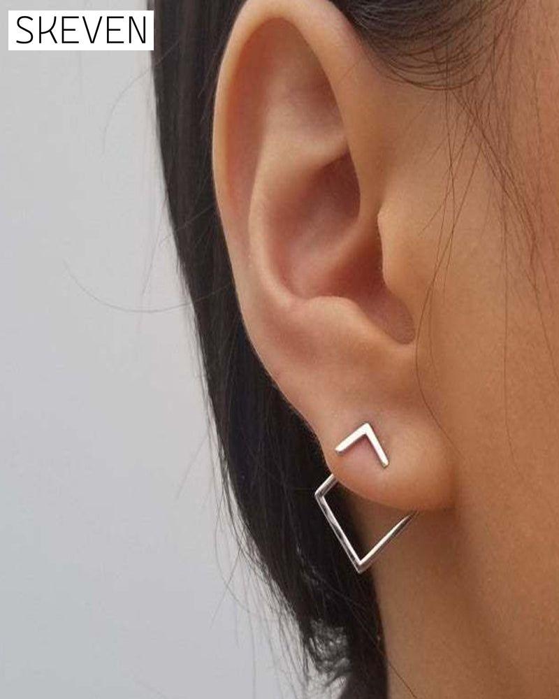 Simple diamond-shaped elegant earrings