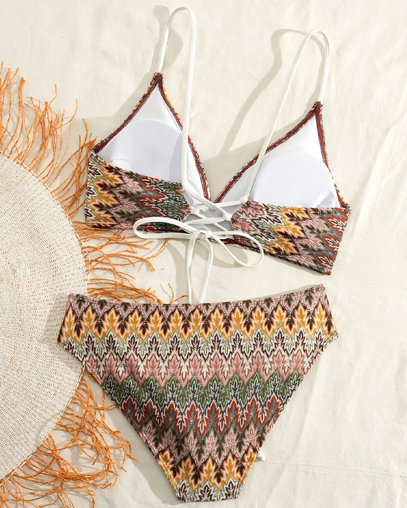 Print Twist Triangle Bikini
