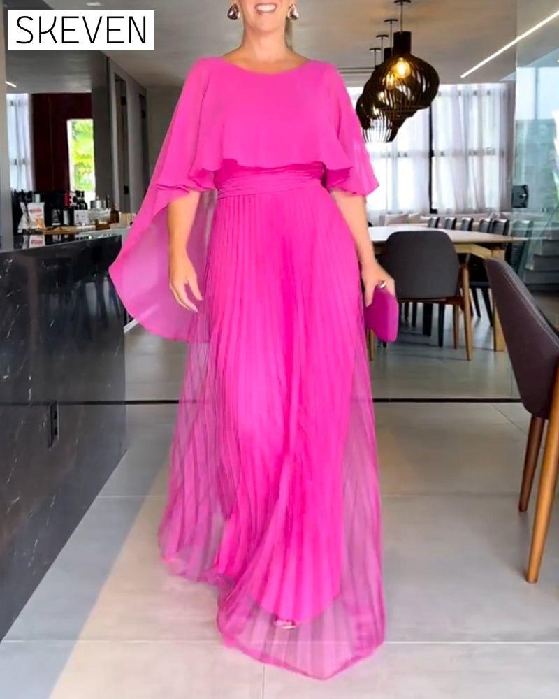 Maxikleid mit Rundhalsausschnitt und A-Linien-Form