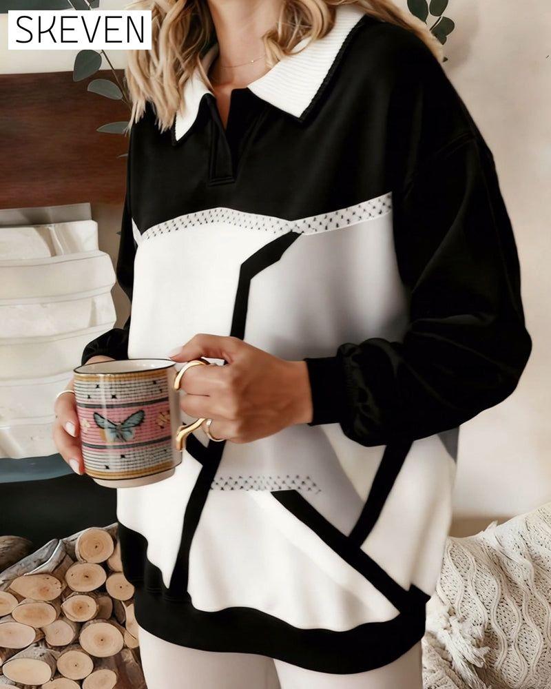 Casual Printed Long-Sleeve Sweatshirt