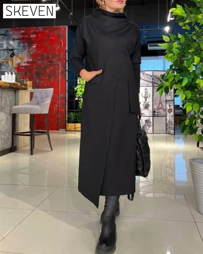 High Neck Dress with Pockets 2023 f/w 23BF casual dresses Clothes Dresses spring