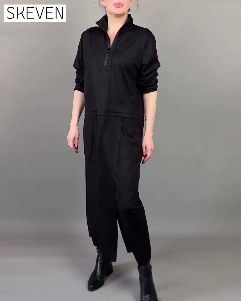 Stilvolles Kleid mit Reißverschlusskragen