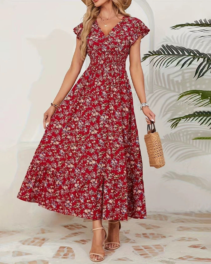 Floral Waist Tie Dress