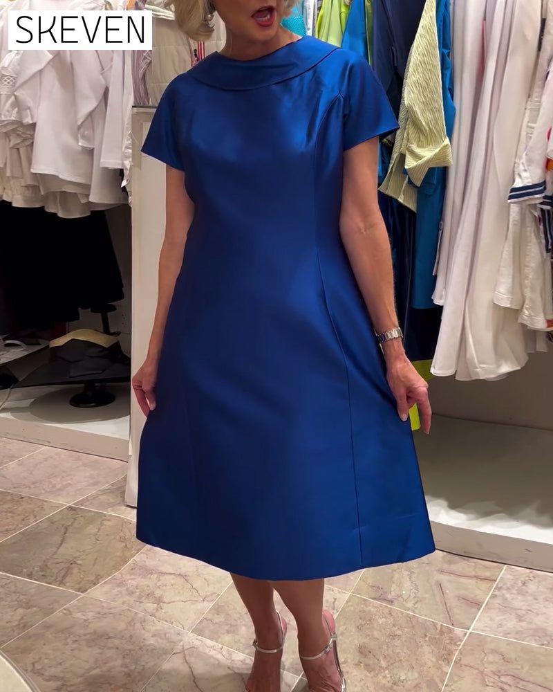 Modisches, einfarbiges, rückenfreies Trägerkleid
