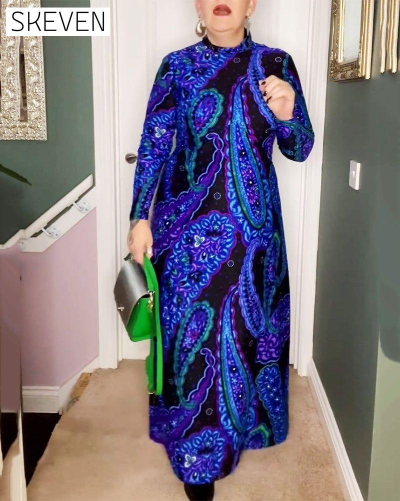 Paisley print elegant dress