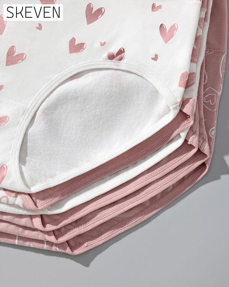 Damen-Slip mit niedlichem Liebesmuster, weich und atmungsaktiv