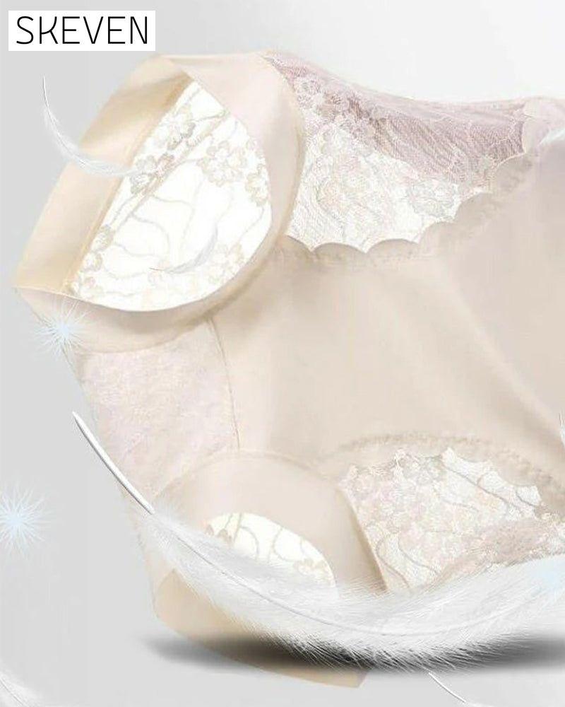Sous-vêtements en dentelle extensible sans coutures à taille haute pour femmes