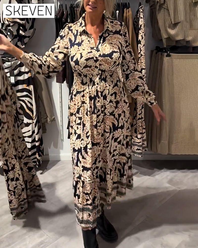 Robe à revers imprimé