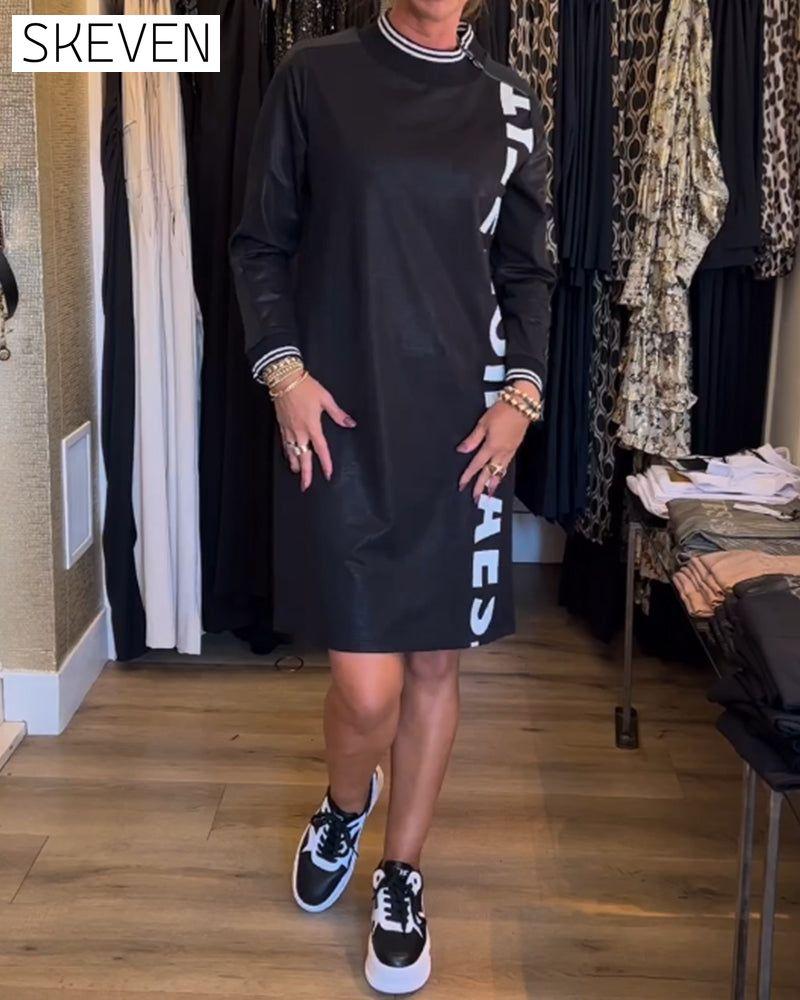 Letter print casual dress
