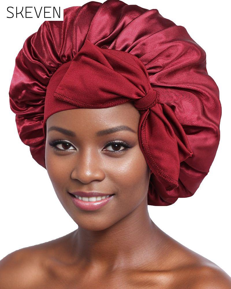Silk night sleeping cap bonnet