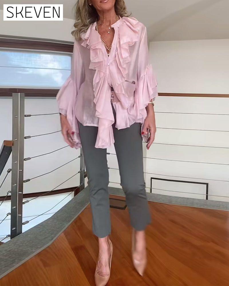 Fashionable Ruffled Blouse