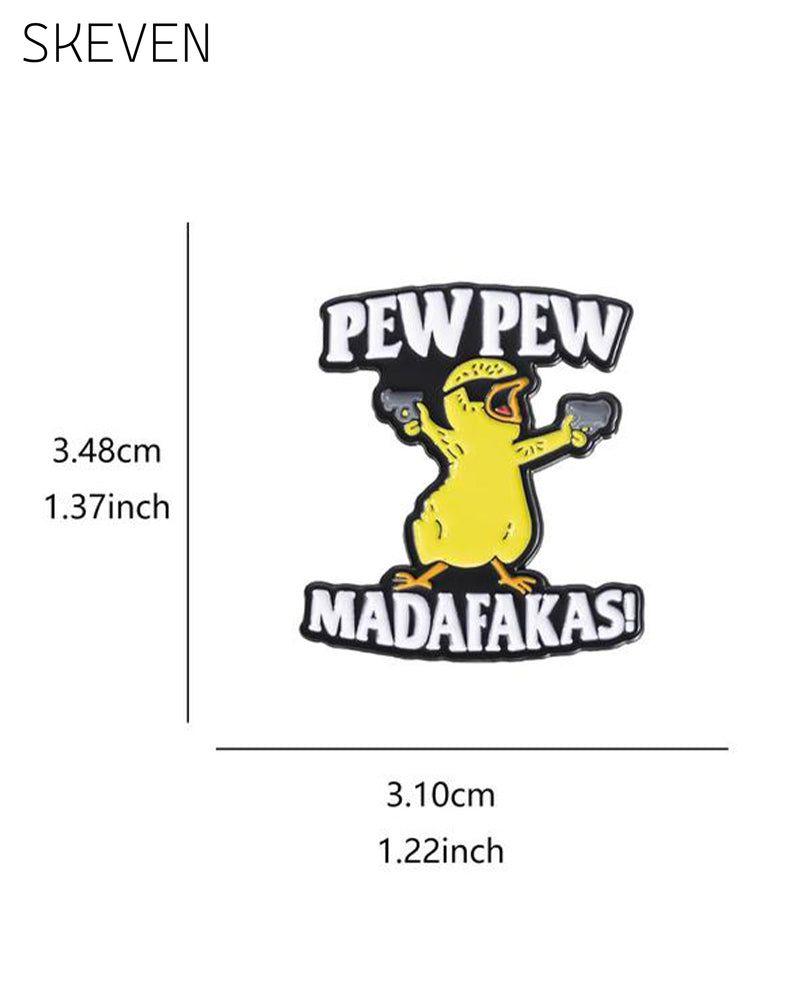 Letter & Cartoon Duck Design Brooch