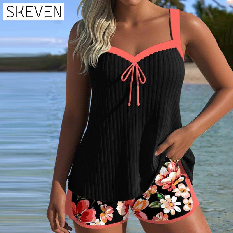 Sport-Boxershorts mit V-Ausschnitt und Print, Tankini
