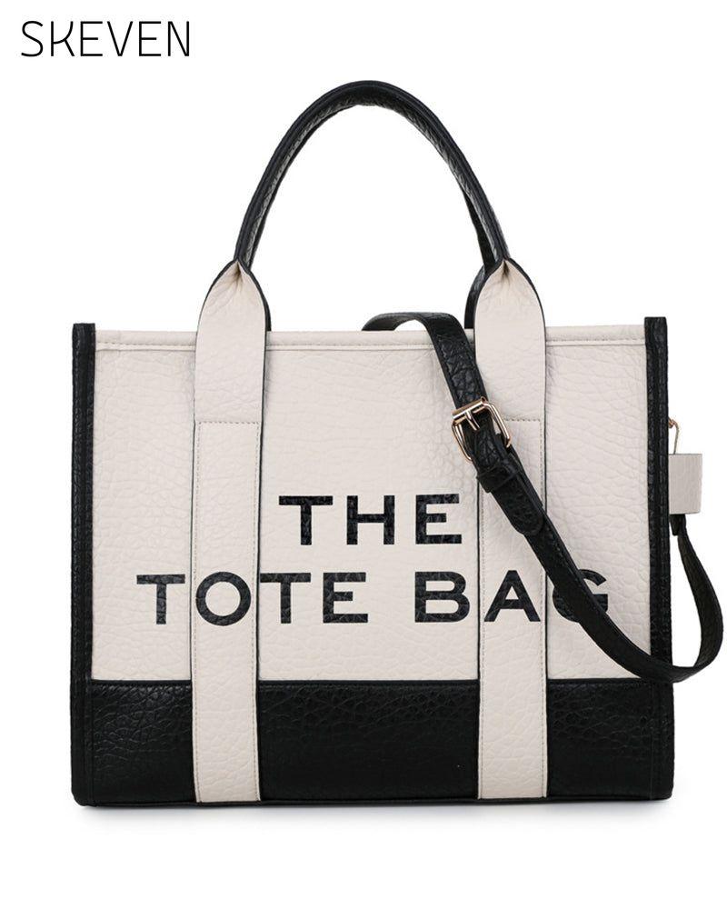 Sac cabas tendance à coutures bicolores