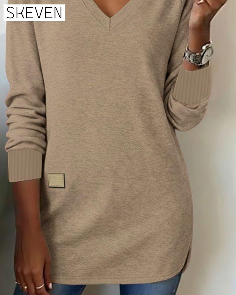 V-Neck Fashion Sweatshirt