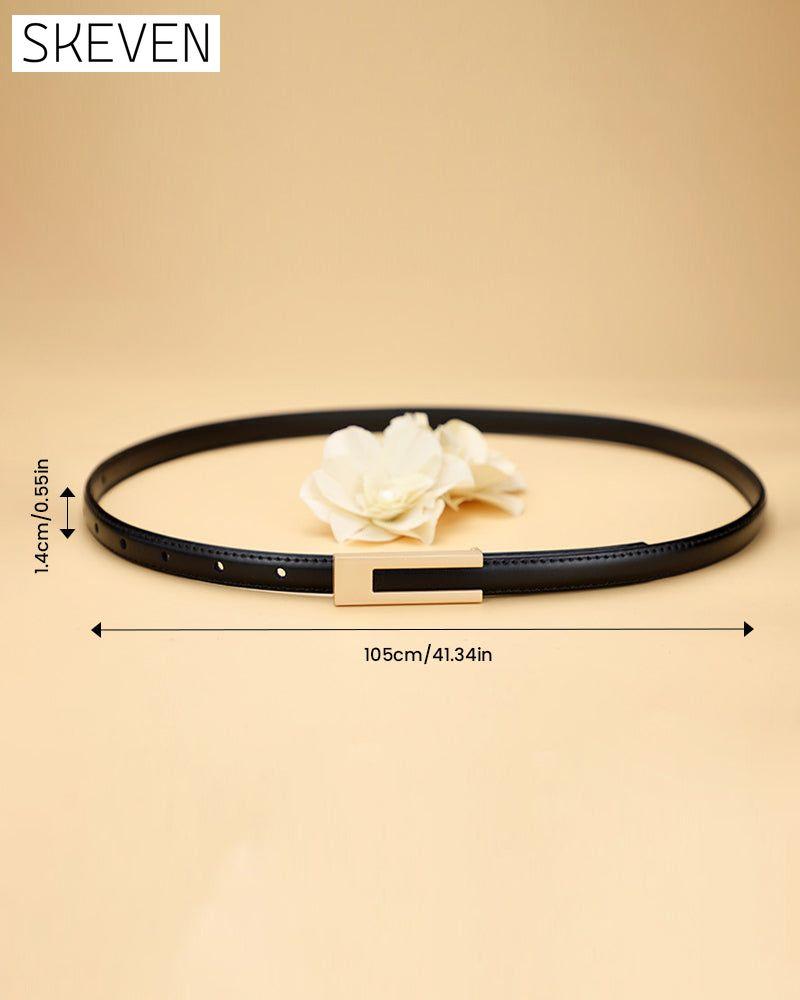 Simple retro solid color thin belt