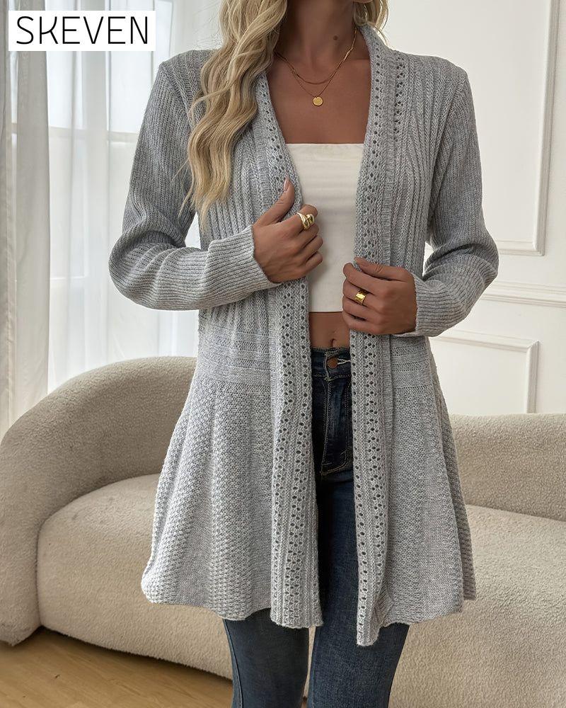 Mittellange Strickjacke