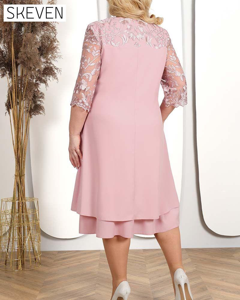 Casual Loose Embroidered Chiffon Dress