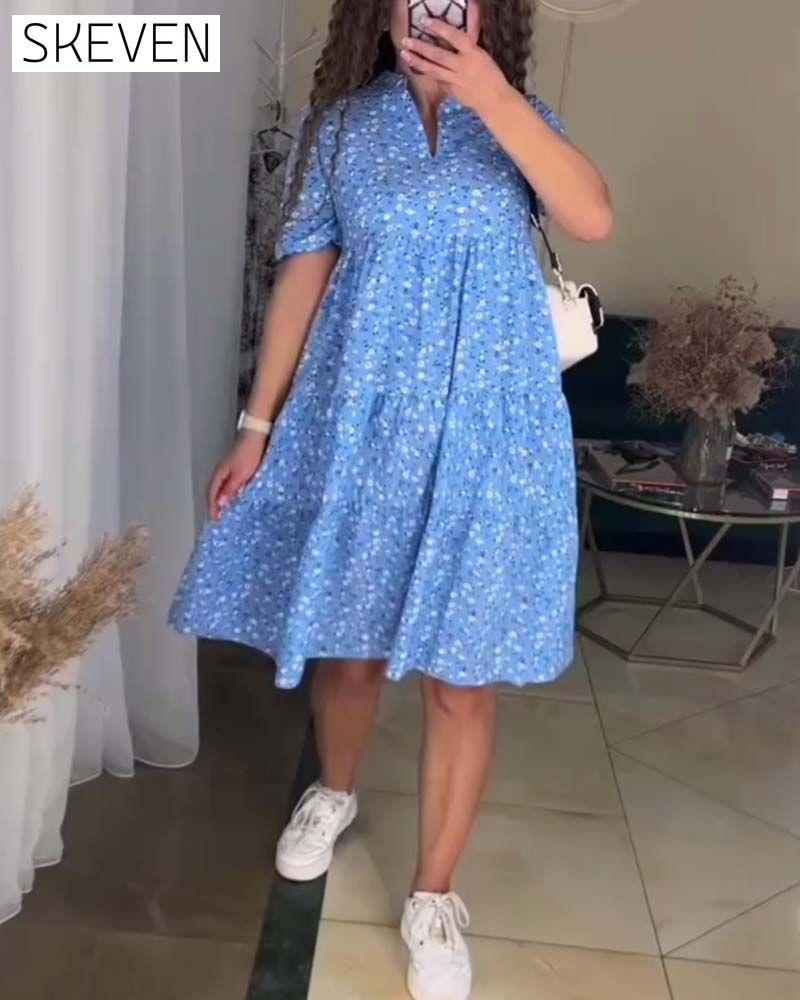 Loose floral casual dress
