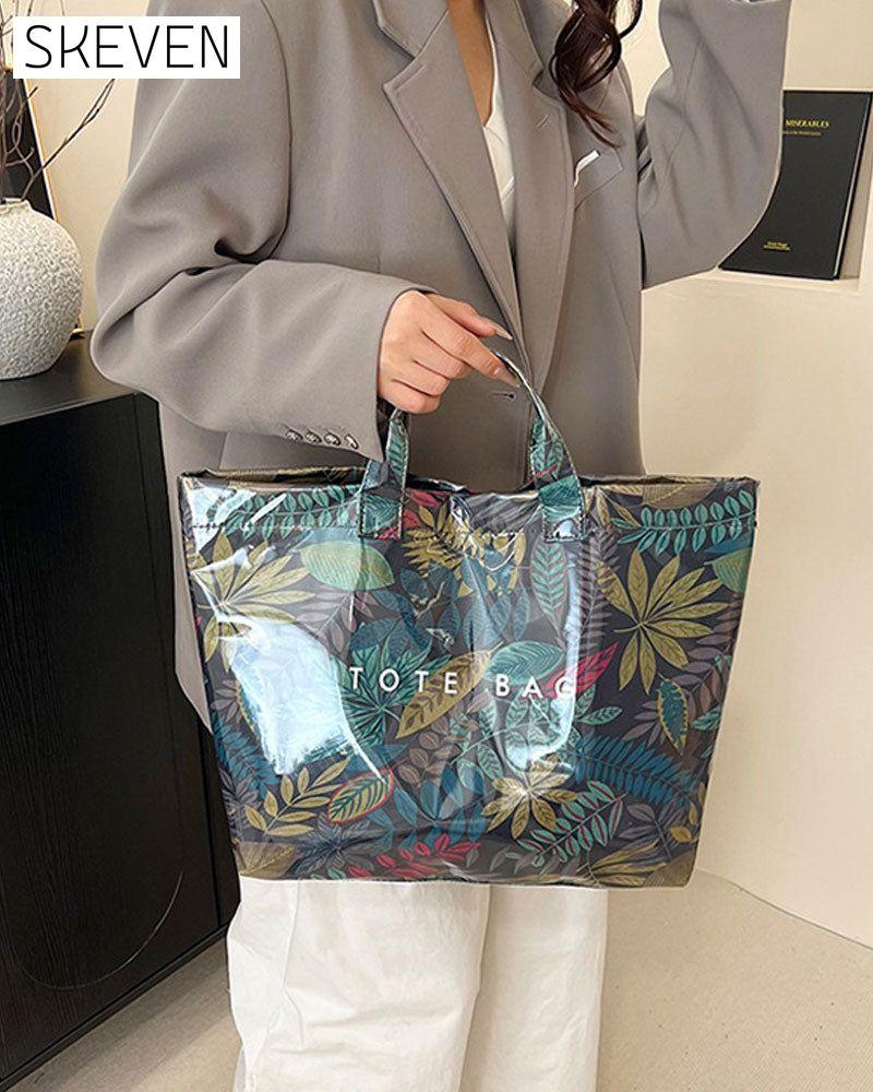 Sac fourre-tout pour femme à motif camouflage et feuilles