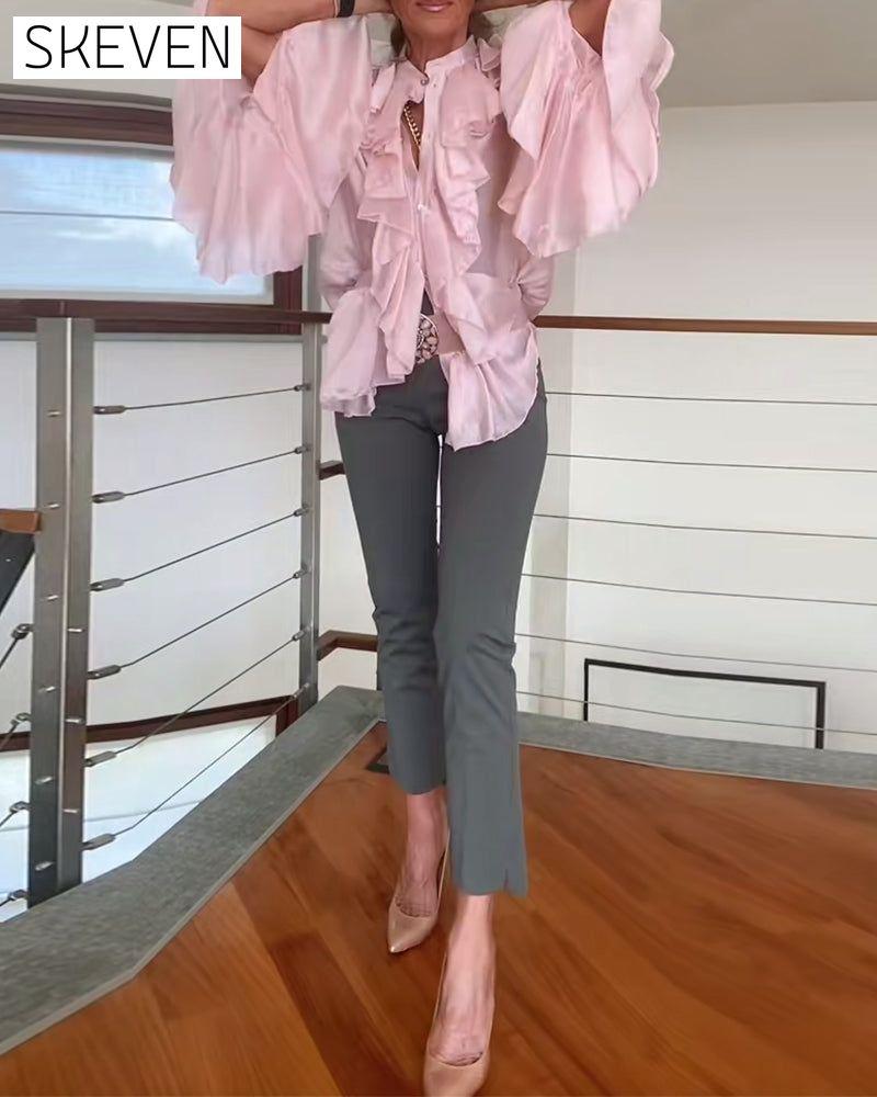 Fashionable Ruffled Blouse