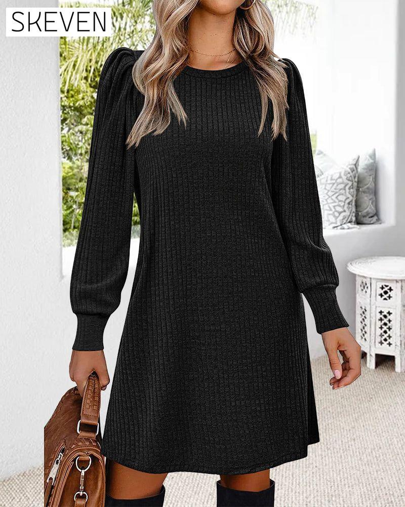 Winter Round Neck Loose Dresses