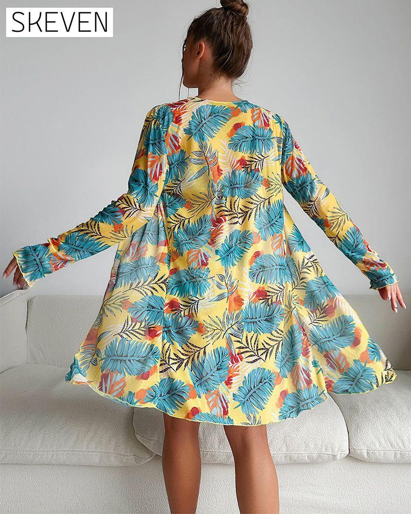 Ensemble trois pièces de plage imprimé tendance