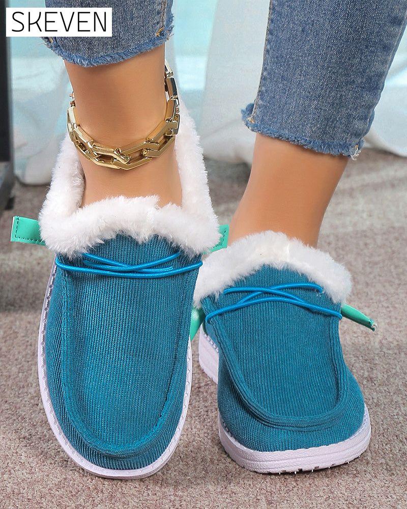 dicke, warme Baumwollschuhe in Unifarben