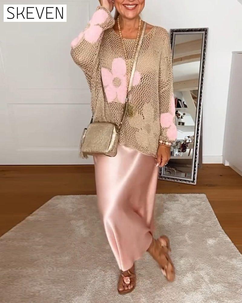 Solid color silky casual skirt 202466 skirts spring summer
