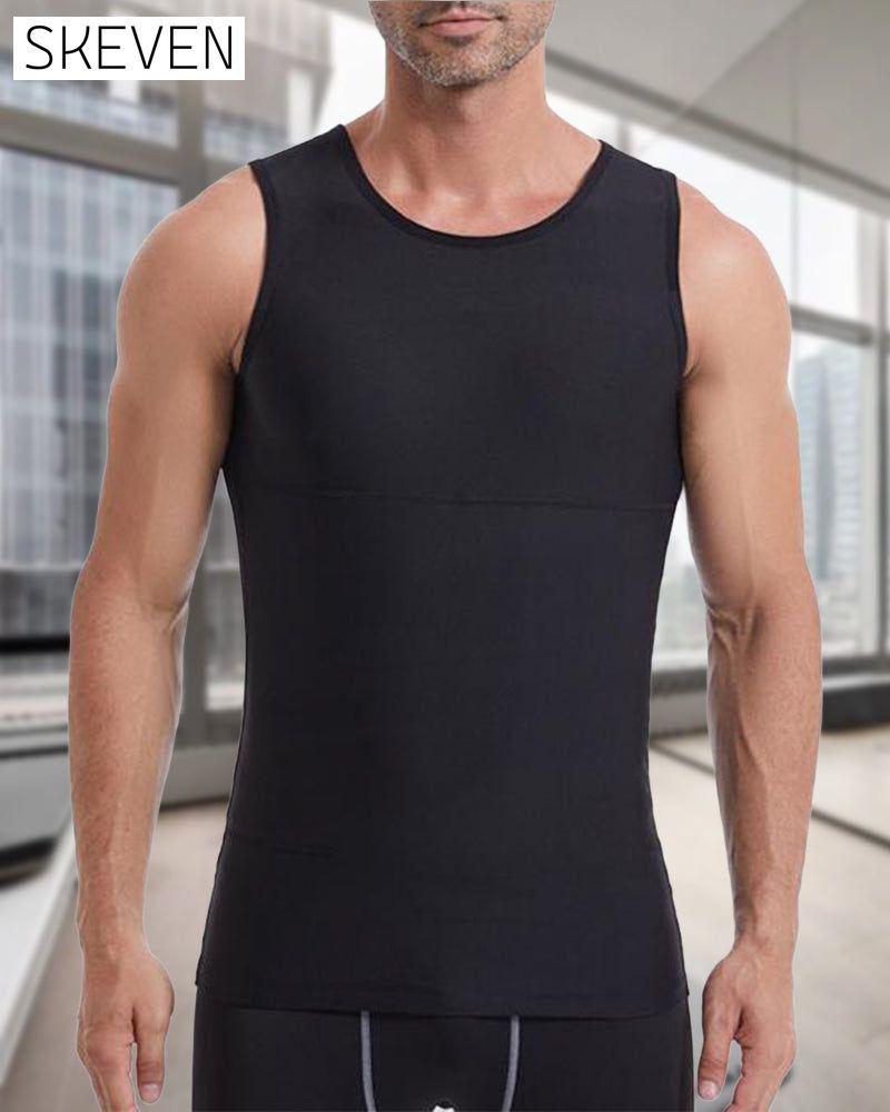 Men's abdominal tight fit solid color vest
