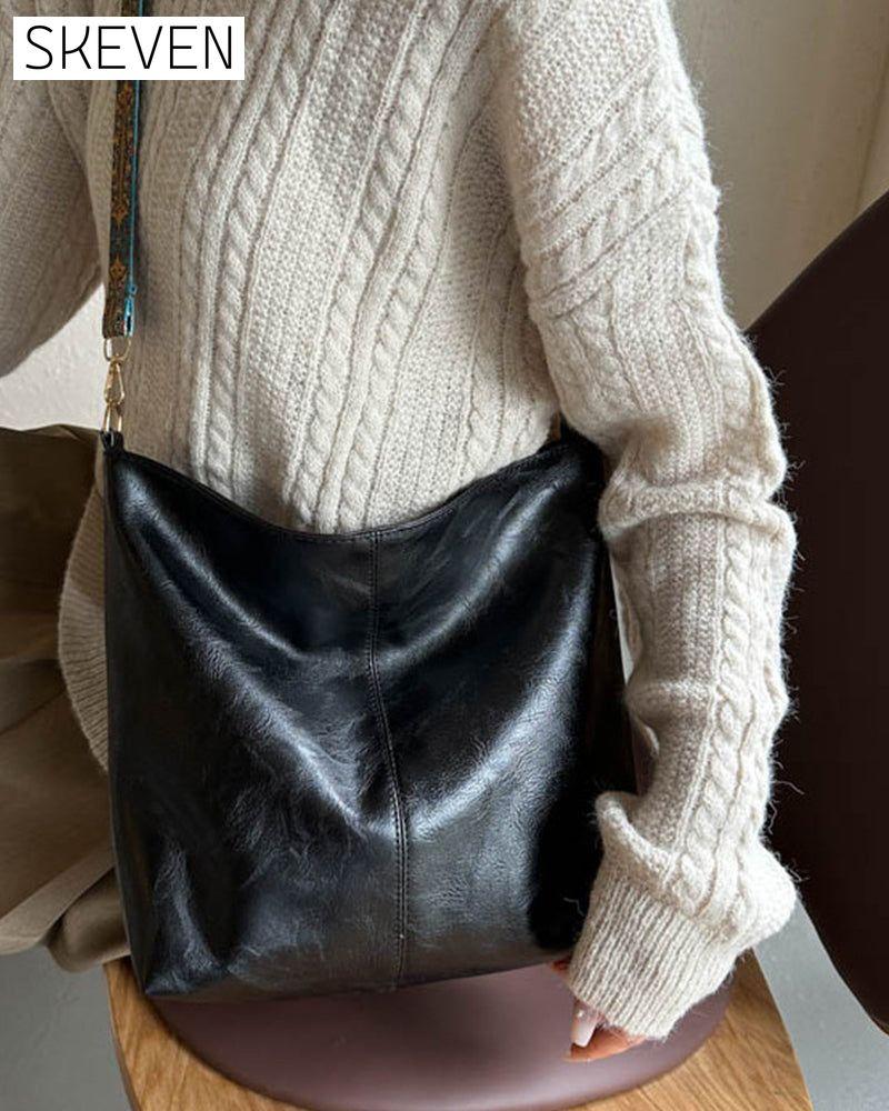 Sac seau vintage à bandoulière grande capacité