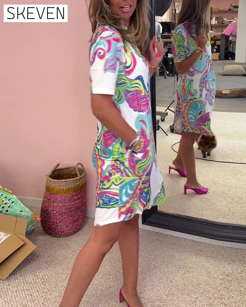 Slim fit printed dress