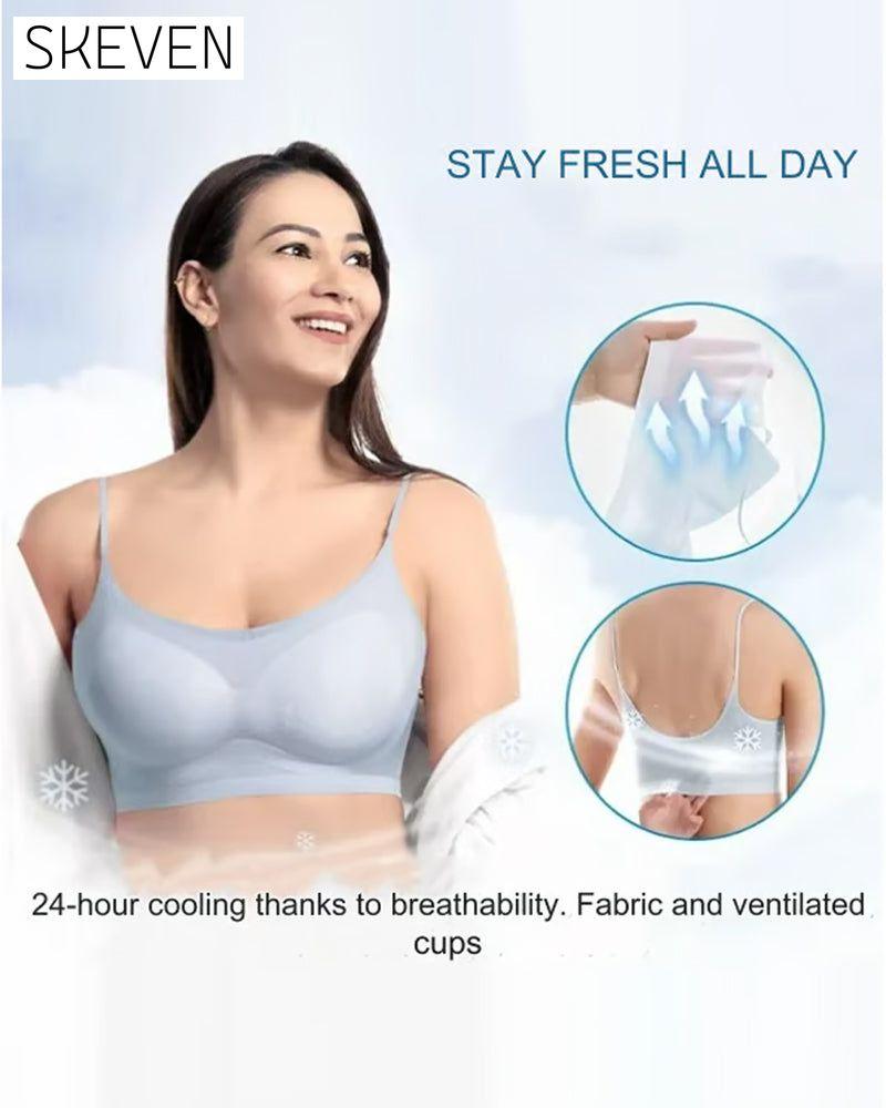 Soutien-gorge ultra-fin, sans coutures, en soie glacée, ultra confortable.