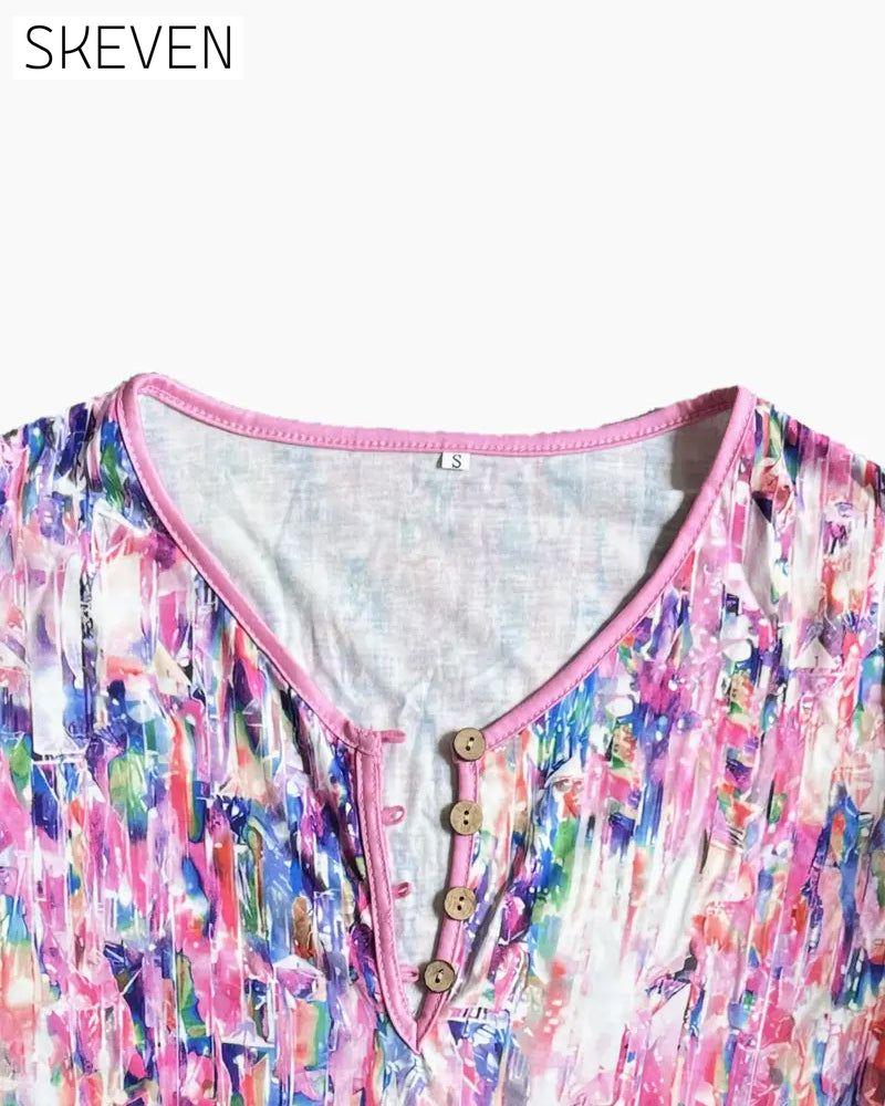 Colorful Printed Fashion Street Blouse