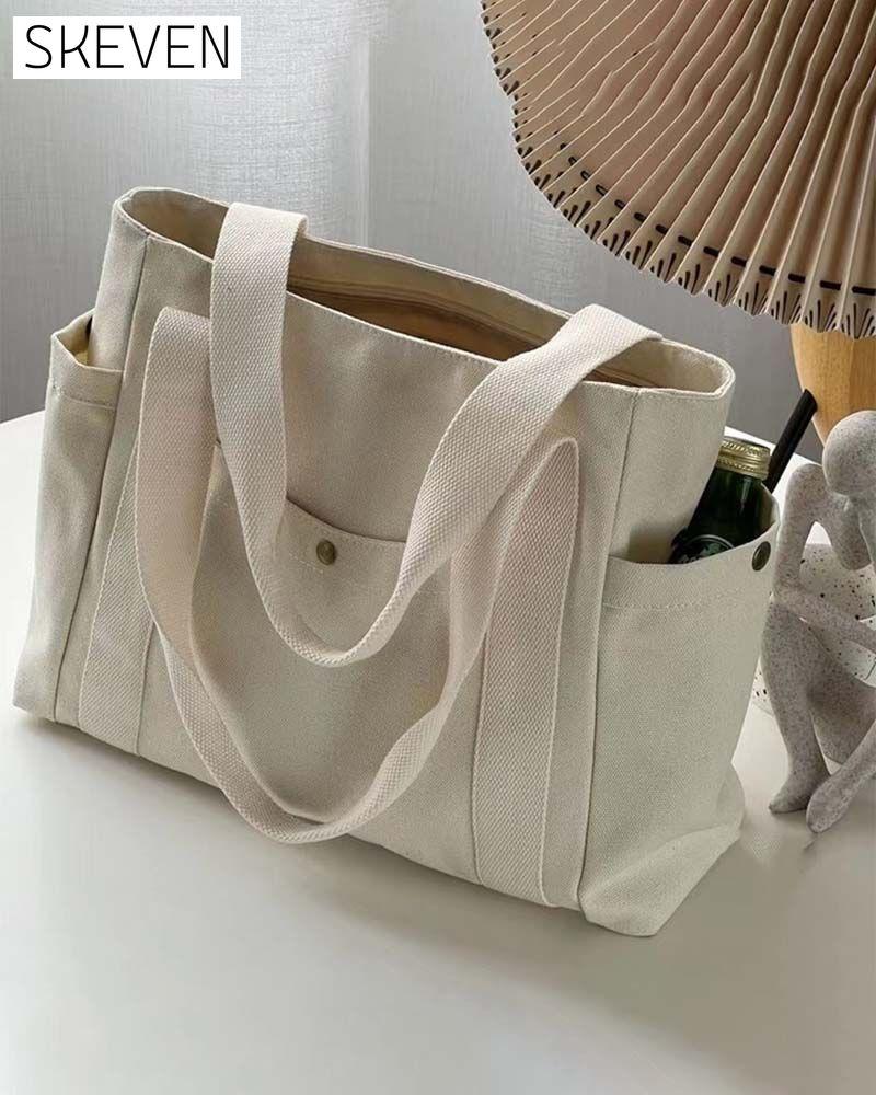 Geräumige Canvas-Tasche mit zwei Tragegriffen