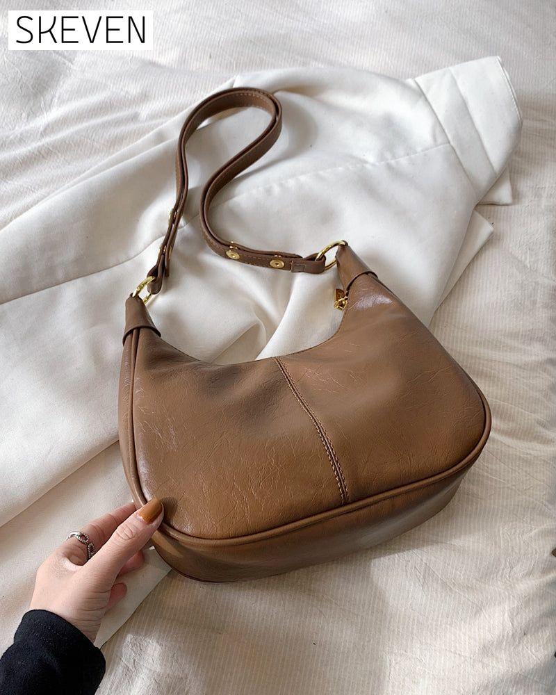 Achseltasche aus gewachstem Leder 