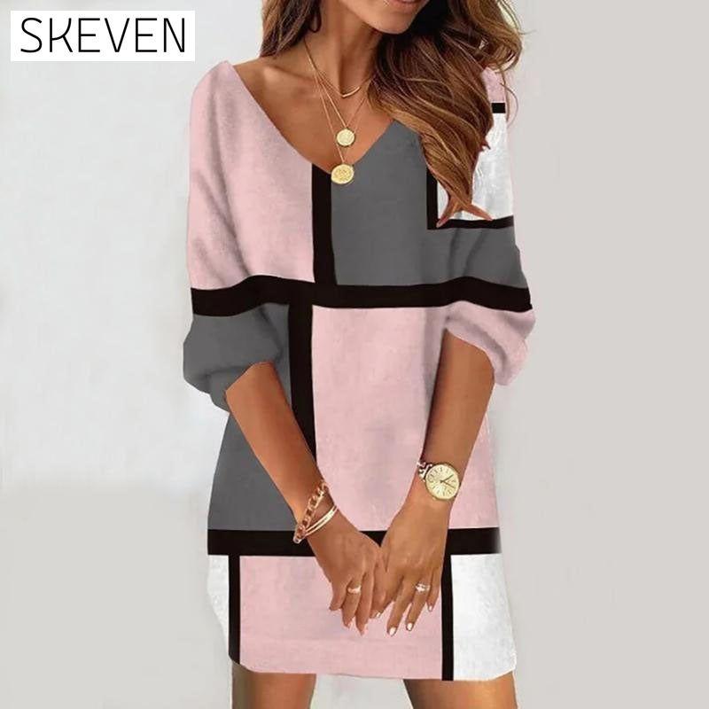 Casual Color Block Dress best Best Sellings casual dresses clothes Plus Size Sale short dresses Topseller