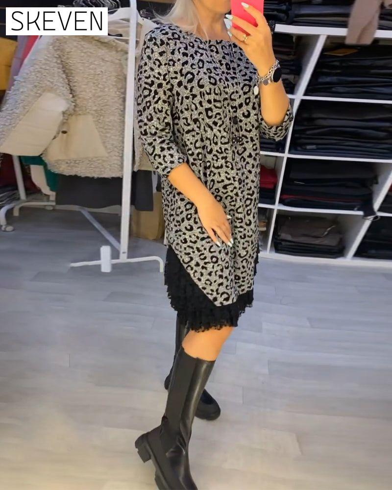 Leopard print slimming dress
