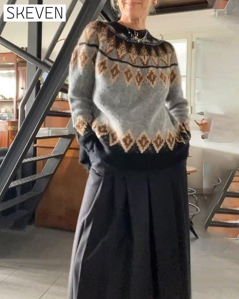 Pullover mit kontrastierendem geometrischem Muster